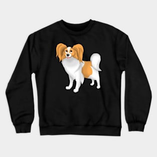 White & Red Papillon Dog Crewneck Sweatshirt